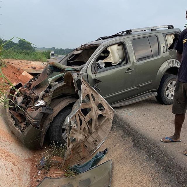 Nollywood actor, Yul Edochie survives auto crash