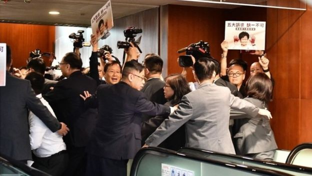 Chaos As Hong Kong 'State Of The Union' Gets Disrupted