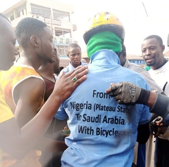 Nigerian Man Travelling To Saudi Arabia On Bicycle