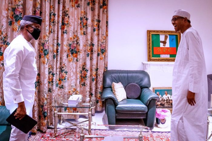 Photo News - Buhari Mocks VP Osinbajo