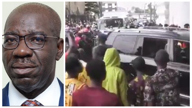 Gov Obaseki Booed At Oba Of Benin's Palace