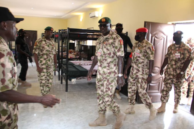 Buratai lands in Borno, visits Army Super Camps