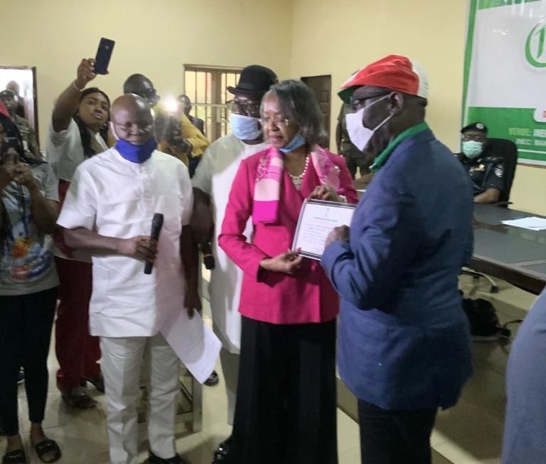 INEC presents Certificates of Return to Obaseki, Shaibu (Photos)