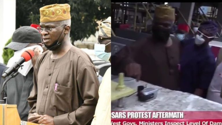Fashola Discovers Mystery Camera At Lekki Toll Gate (Video)