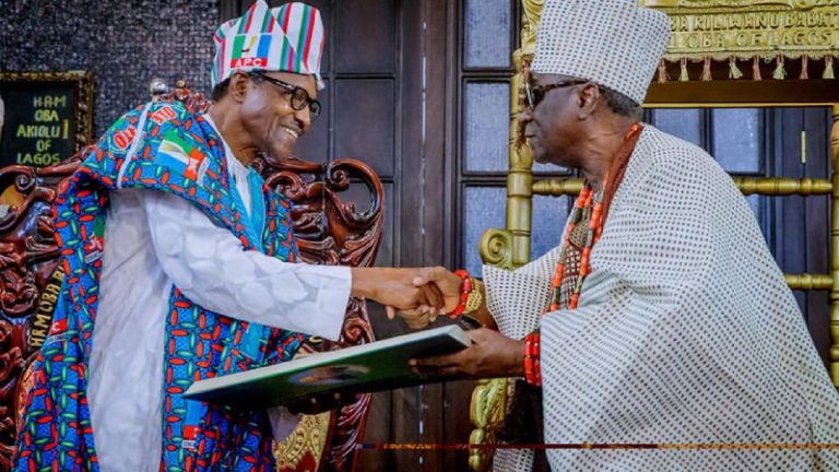 President Buhari Calls Oba Of Lagos On 77th Birthday