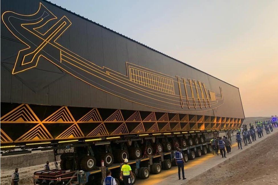 Pharaoh's 'Solar Boat' Moved To Egyptian Museum