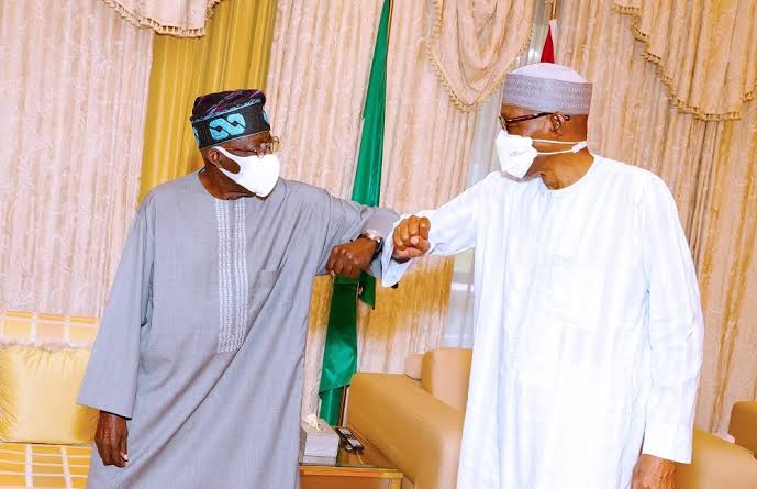 2023 Tinubu Visits Aso Rock, Praise Buhari