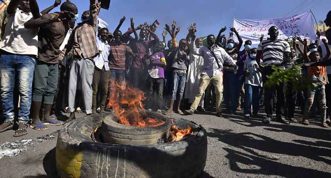Sudan Security Forces Fire Teargas At Anti-Coup Protesters