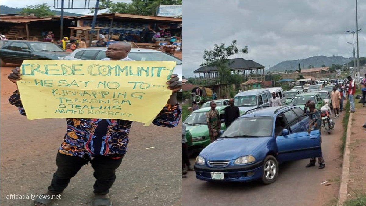 Residents Block Road, Protest Rising Kidnapping In Ekiti