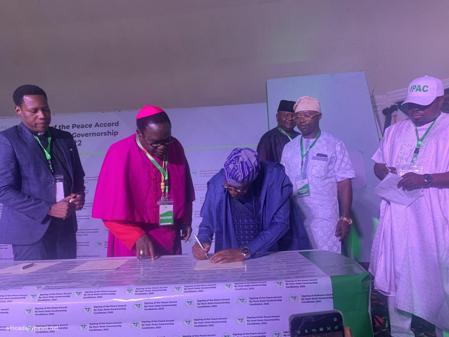 Oyetola, Adeleke, Others Sign Peace Accord For Osun Guber
