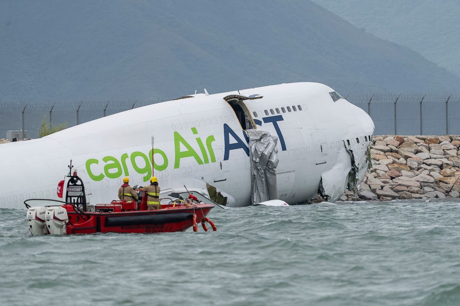 Cargo Plane Crashes Off Hong Kong Runway, Killing Two