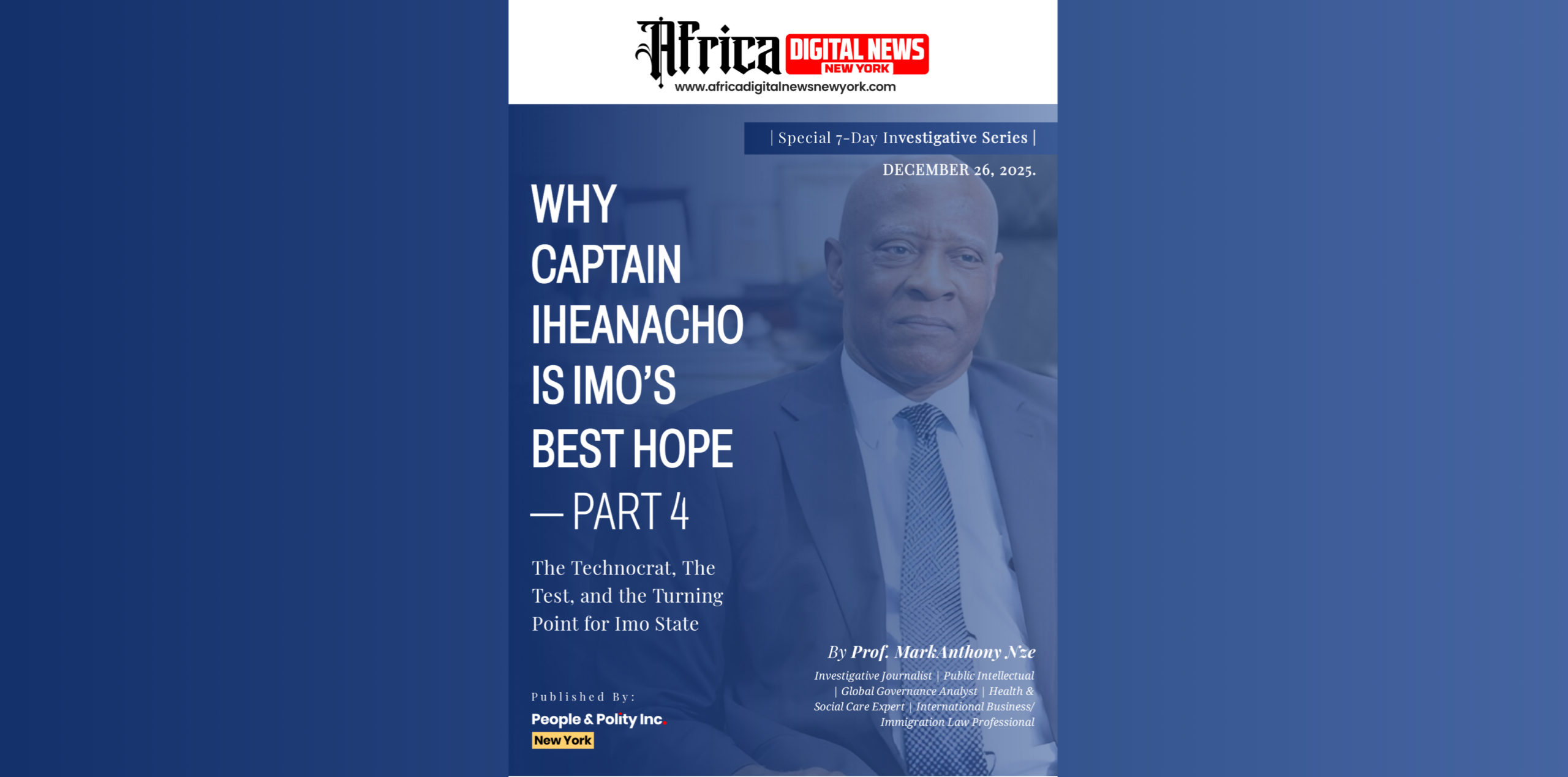 Why Captain Iheanacho Is Imo’s Best Hope—Part 4